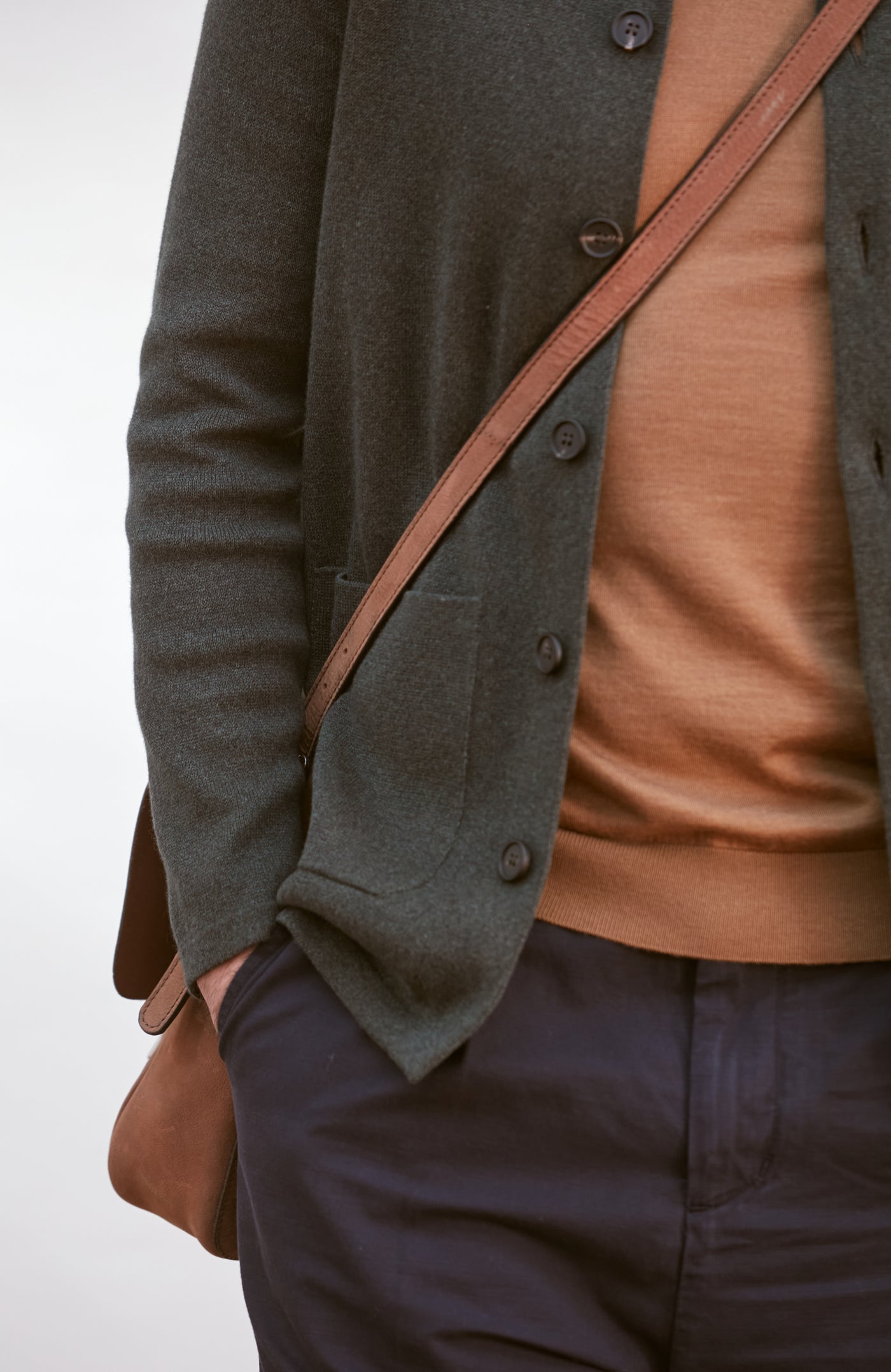 green mens knitted over shirt