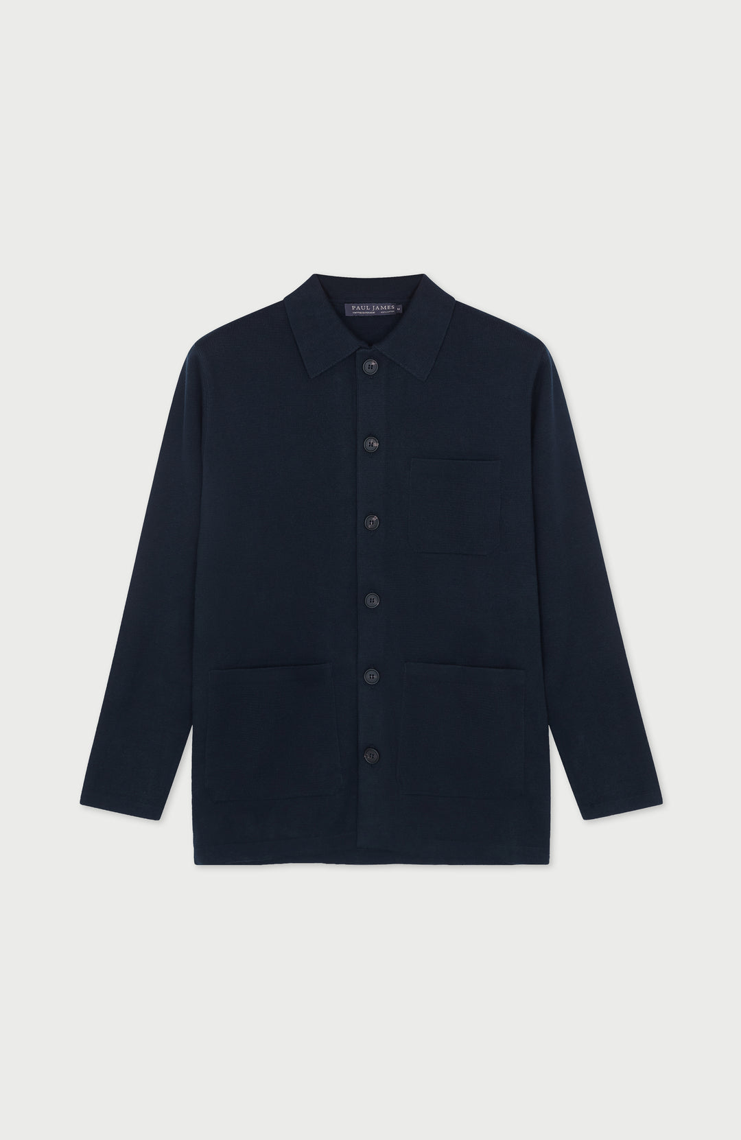 Navy Mens Cotton Workshirt By Paul James Knitwear