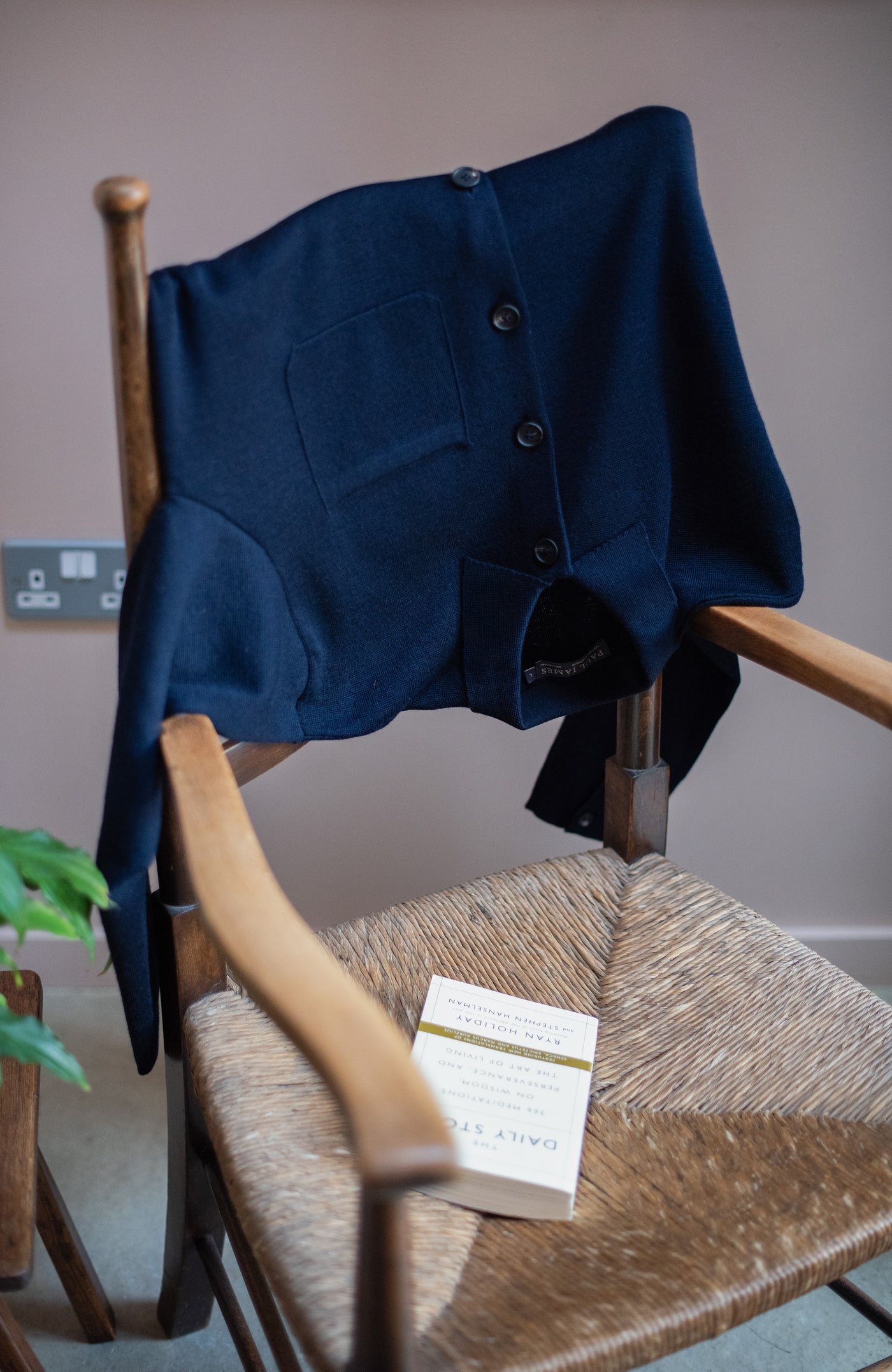 navy mens knitted work shirt