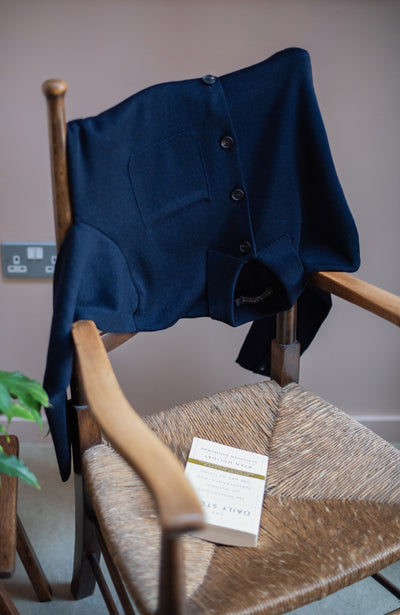 navy mens knitted work shirt