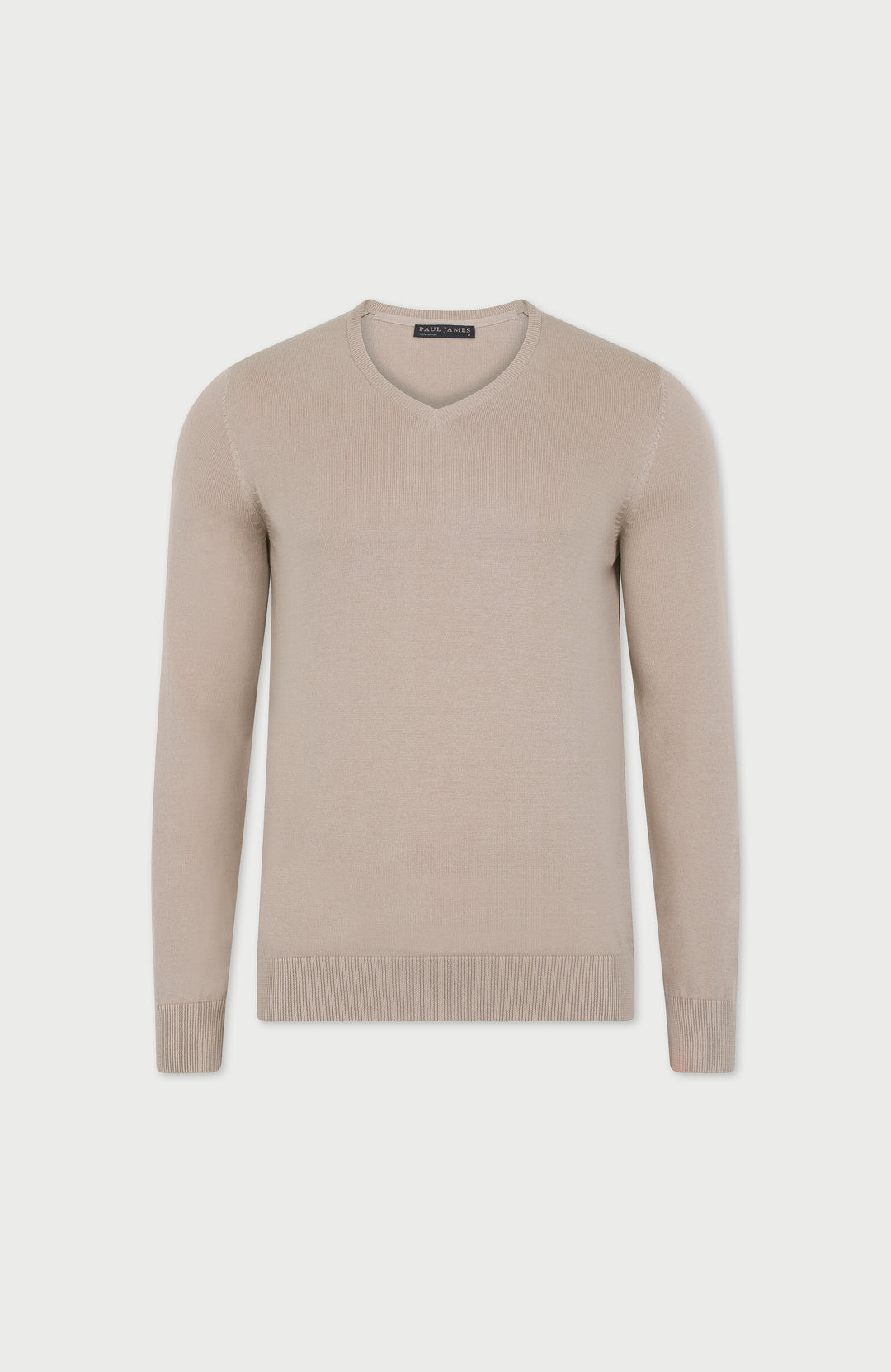 linen Men's V-neck Cotton Sweater by Paul James 