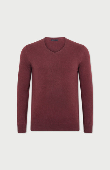 port Men's V-neck Cotton Sweater by Paul James
