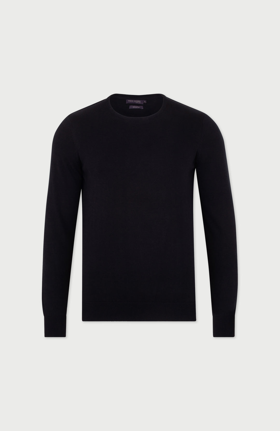 black mens crew neck sweater by Paul James