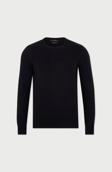 black mens crew neck sweater by Paul James