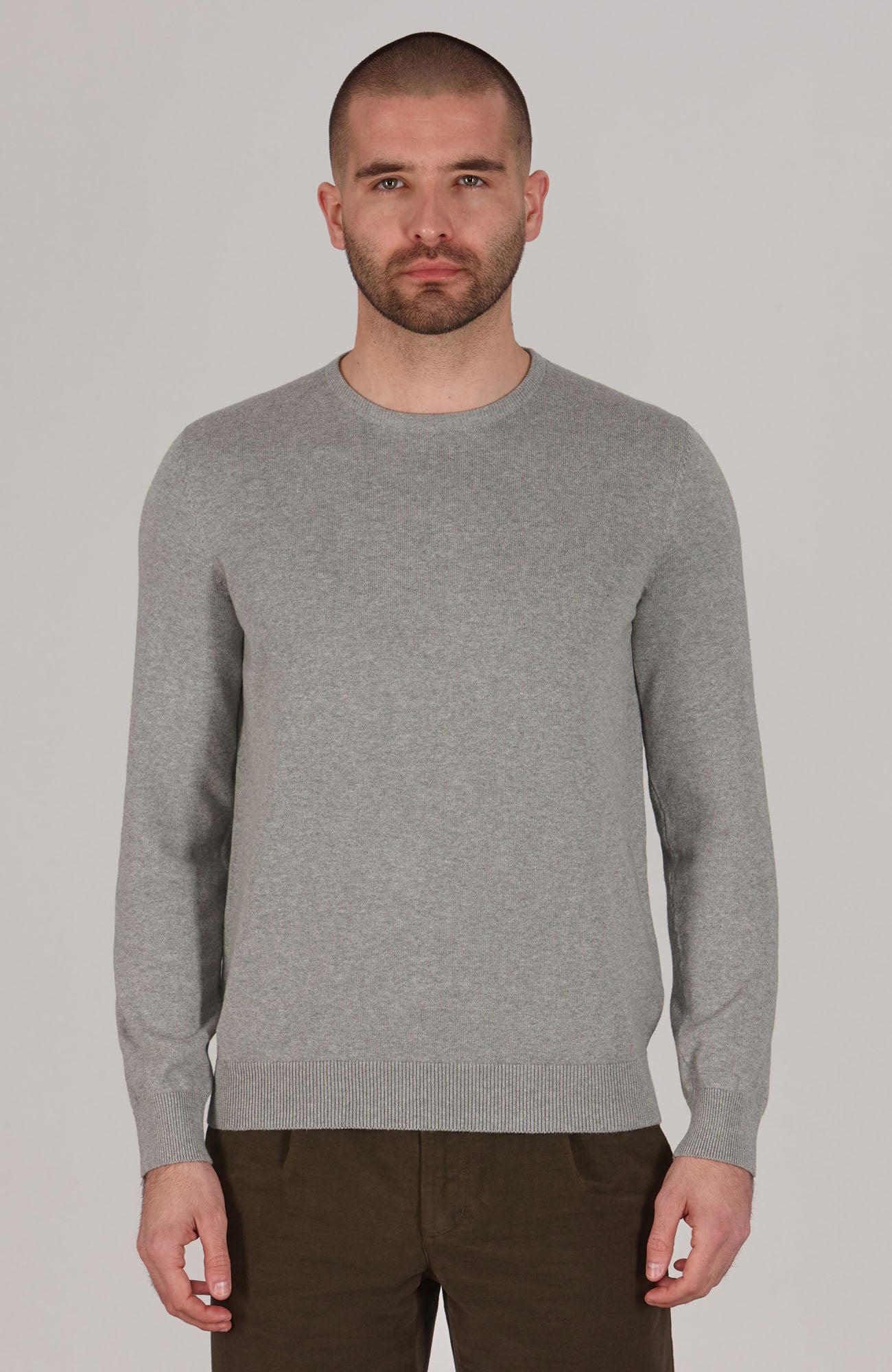 grey mens round neck cotton jumper