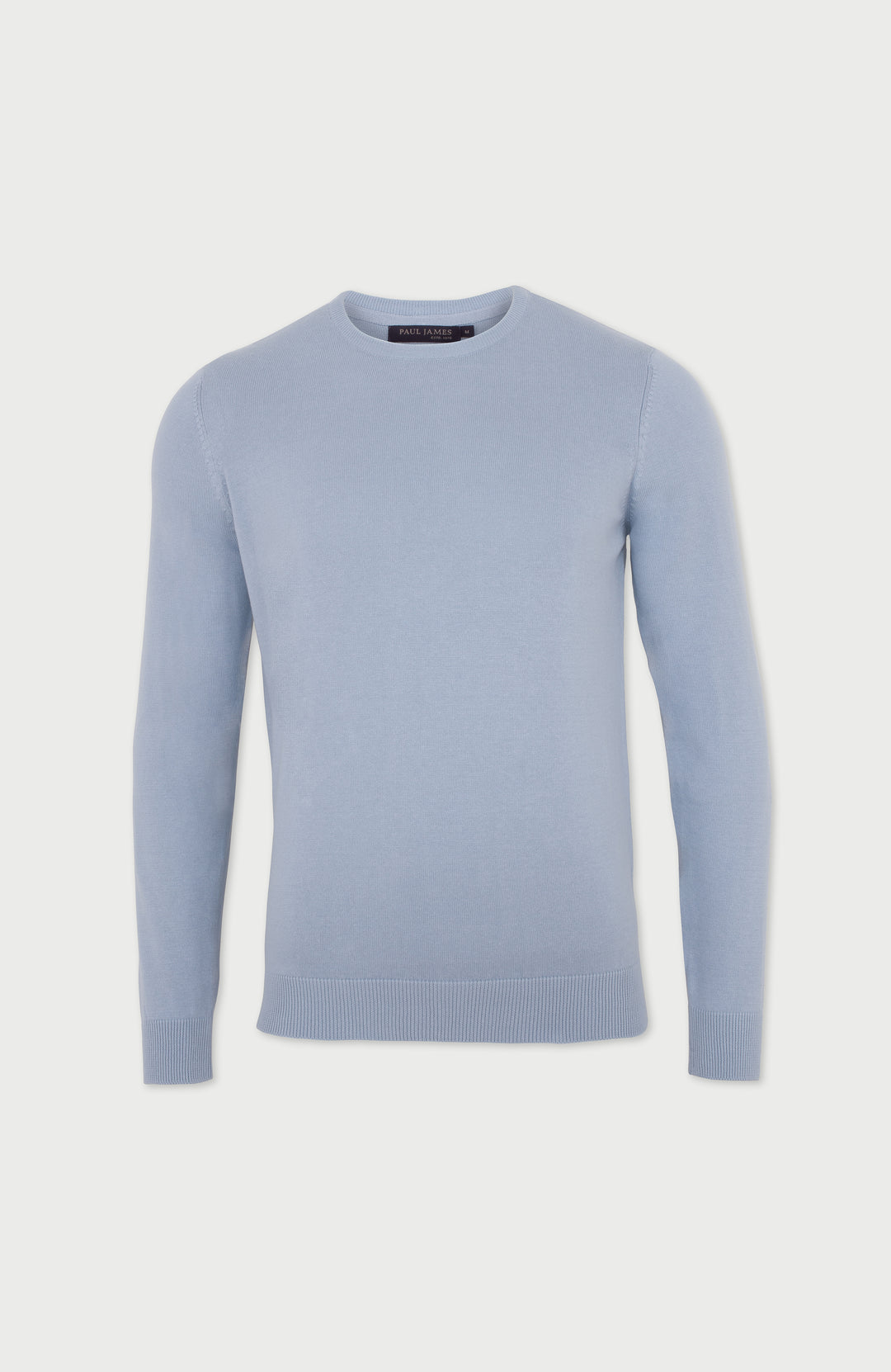 blue mens crew neck sweater by Paul James
