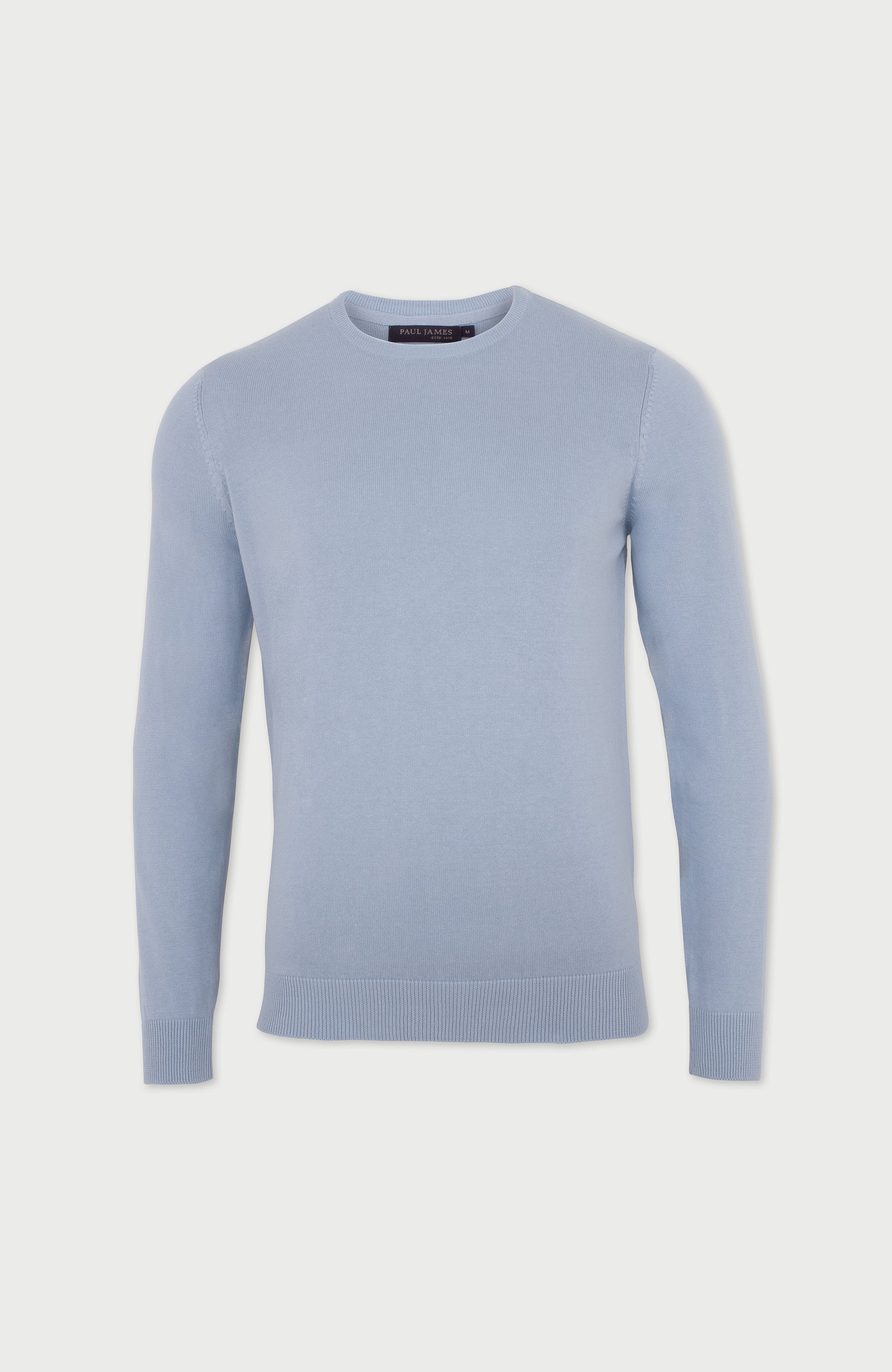 blue mens crew neck sweater by Paul James