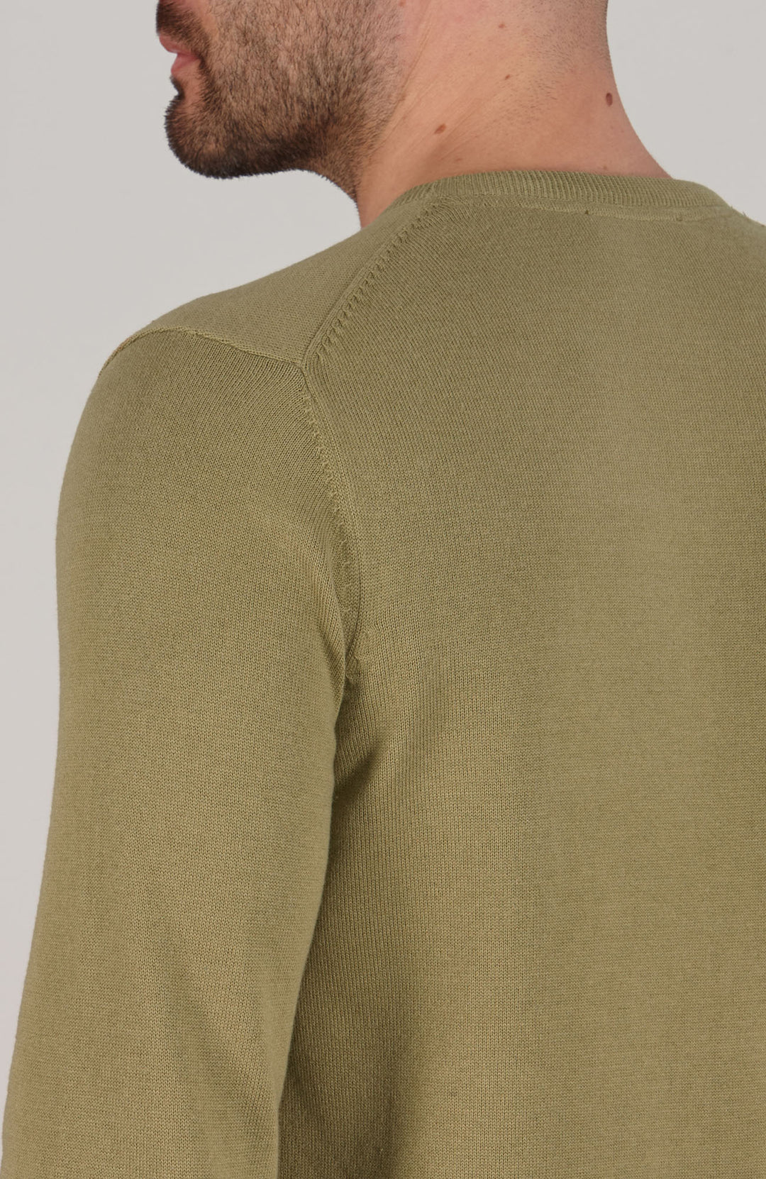 green mens cotton round neck jumper