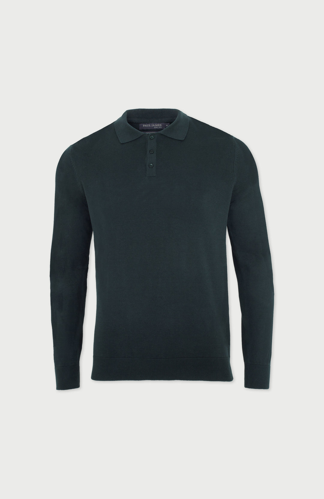 Men's Cotton Long Sleeve Knitted Polo Shirt – Paul James Knitwear