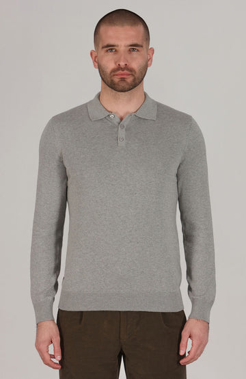 grey mens cotton polo shirt