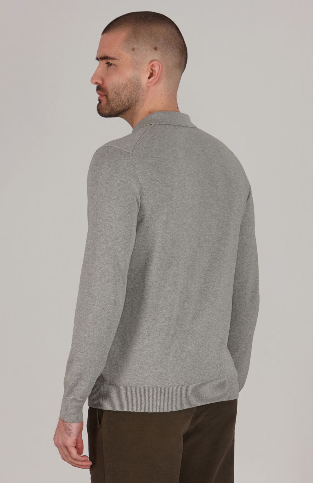 grey mens cotton polo shirt