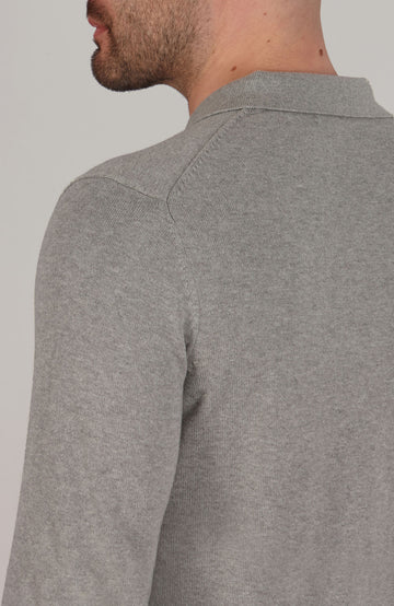 grey mens cotton polo shirt