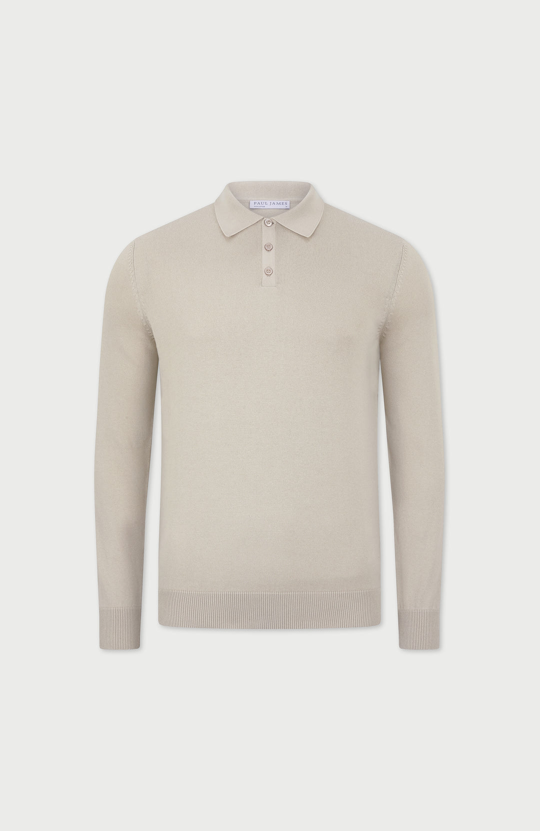 Men's Cotton Long Sleeve Knitted Polo Shirt – Paul James Knitwear