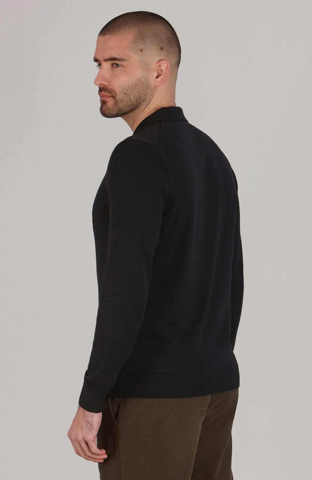 Men's Cotton Long Sleeve Knitted Polo Shirt – Paul James Knitwear