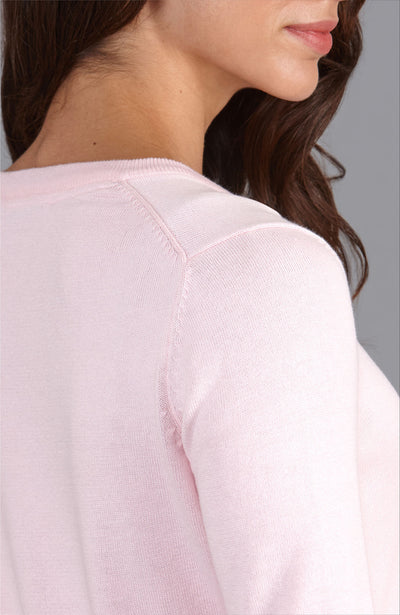 pink womens v neck cotton jumper