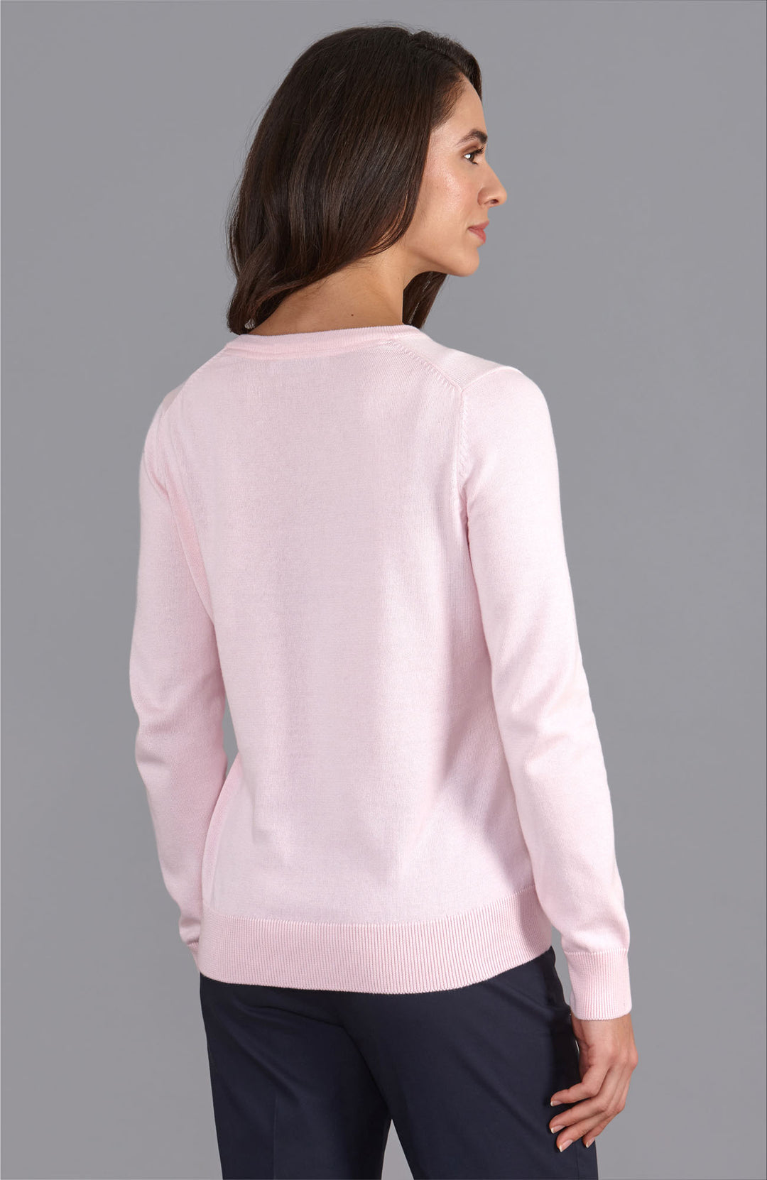 pink womens v neck cotton jumper