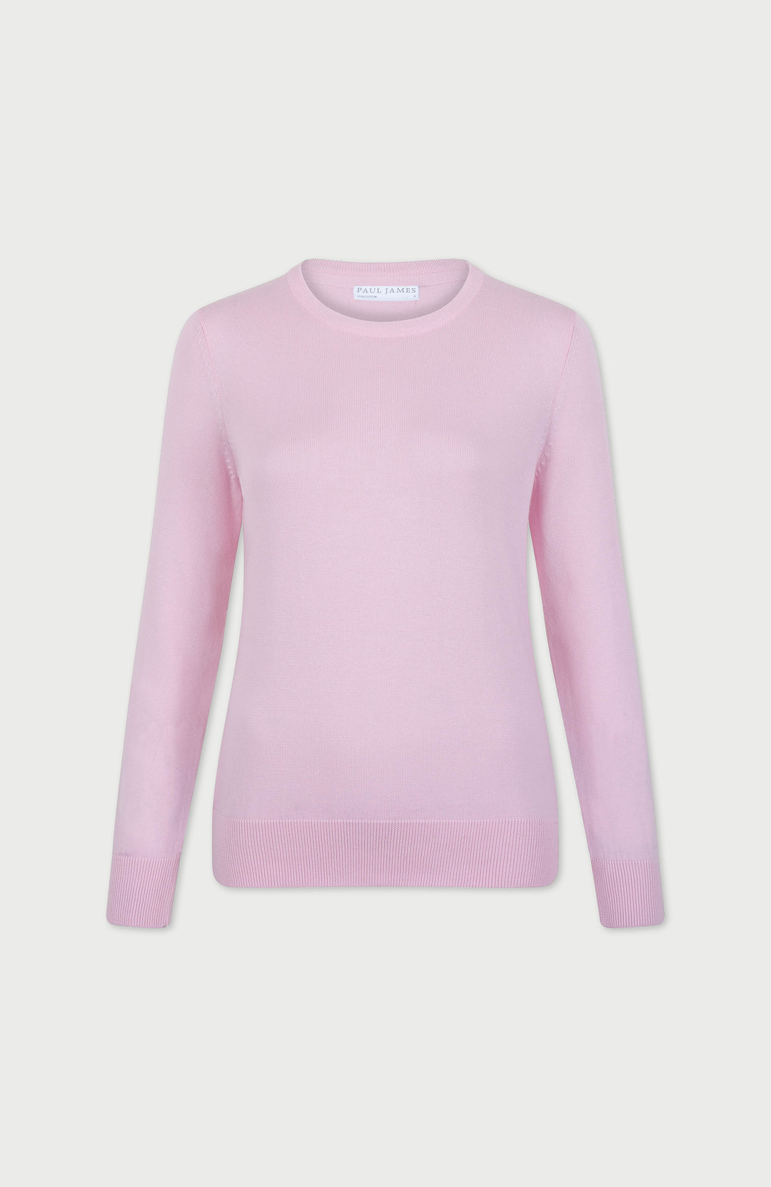 Pink Womens Cotton Crew Neck Jumper By Paul James