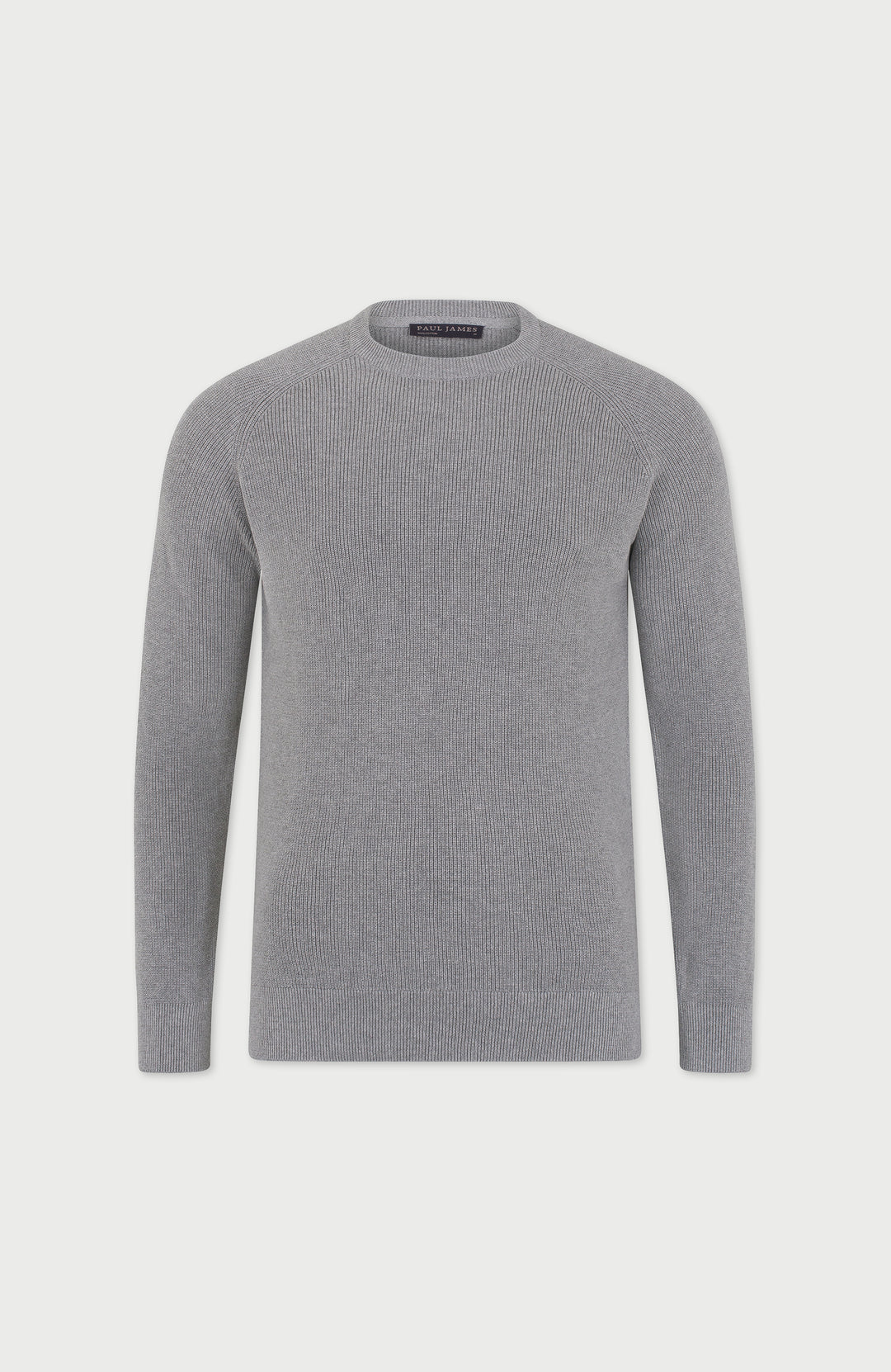 Gray rib fisherman sweater by paul james