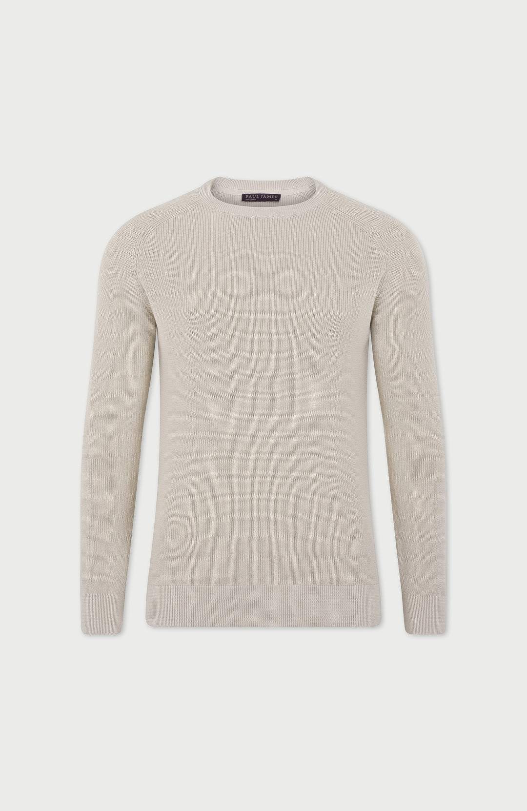 beige rib fisherman sweater by paul james