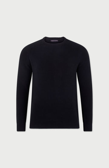 black rib fisherman sweater by paul james