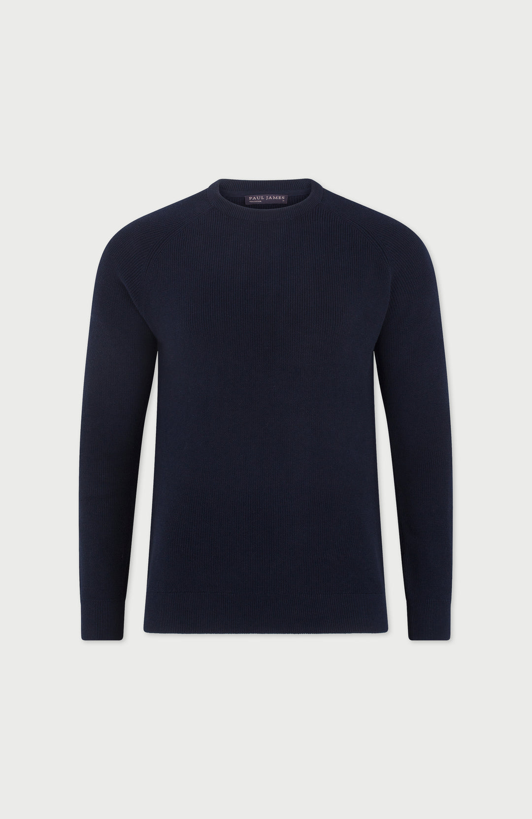 navy rib fisherman sweater by paul james