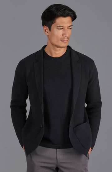 black mens t shirt blazer