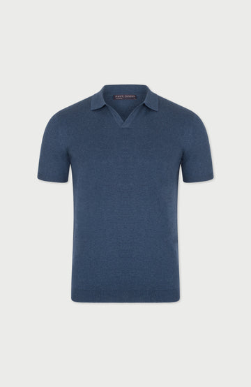 Mens Ultra Fine Cotton Buttonless Polo Shirt