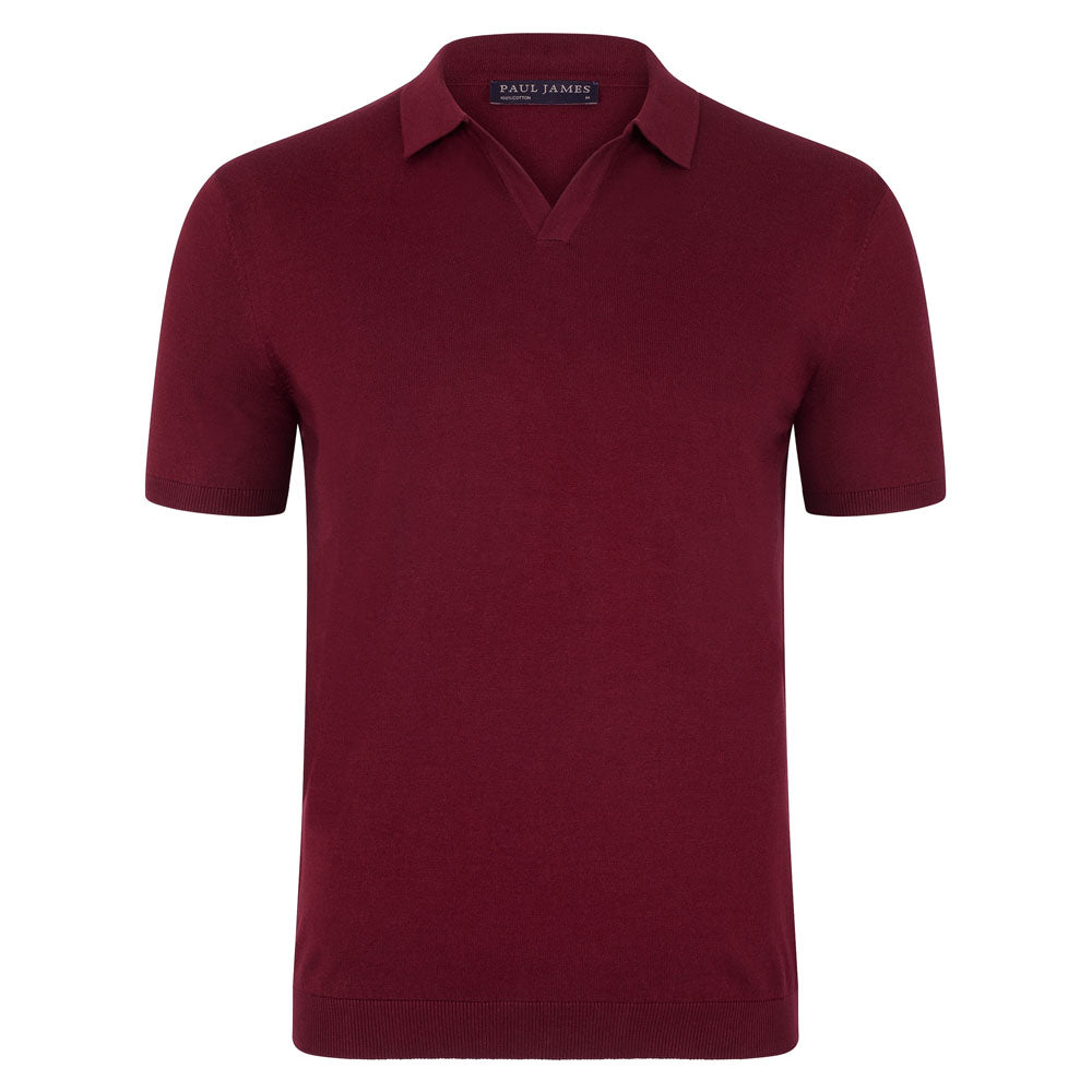 wine mens buttonless polo shirt