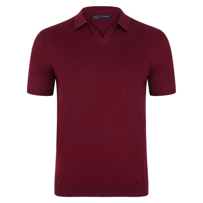 wine mens buttonless polo shirt