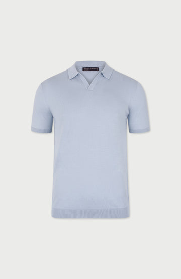 Mens Ultra Fine Cotton Buttonless Polo Shirt