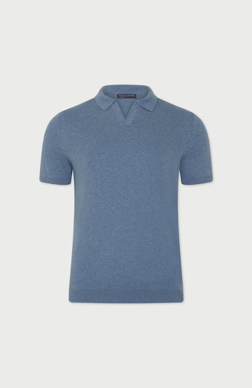 Mens Ultra Fine Cotton Buttonless Polo Shirt