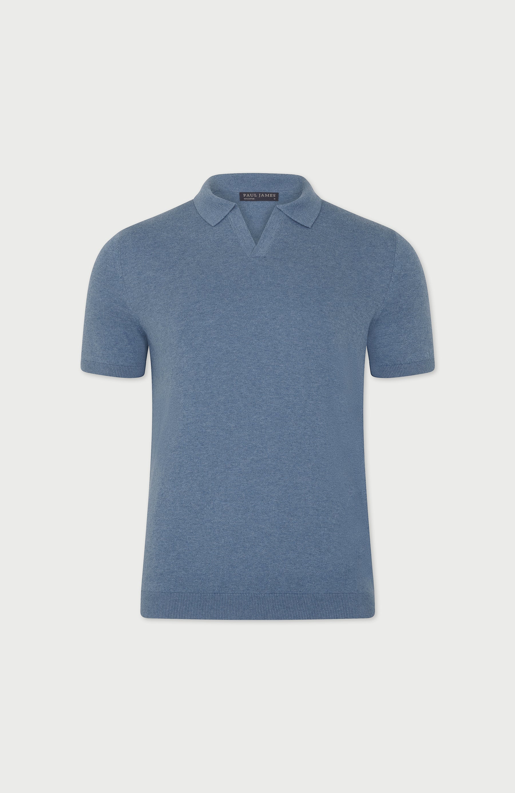 Mens Ultra Fine Cotton Buttonless Polo Shirt