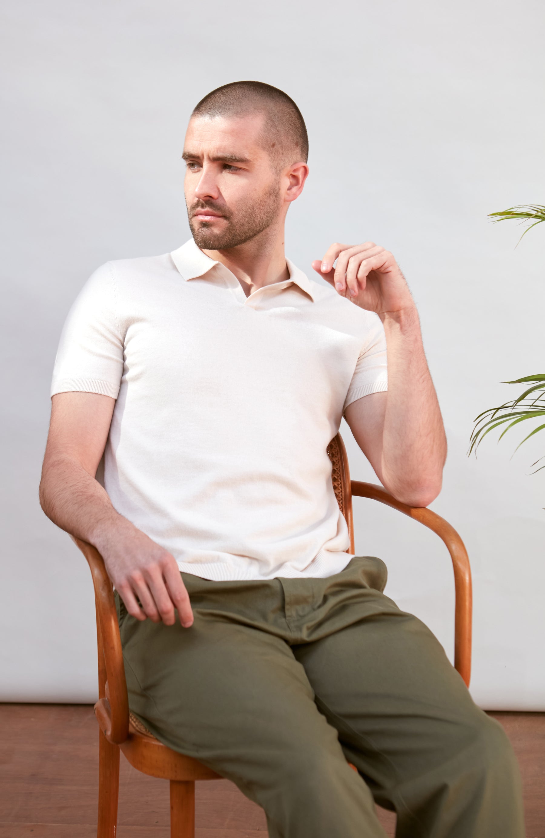 100% Cotton Buttonless Polo Shirt – Paul James Knitwear