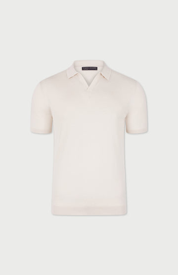Mens Ultra Fine Cotton Buttonless Polo Shirt