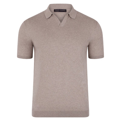 Mens 100% Ultra Fine Cotton Buttonless Polo Shirt
