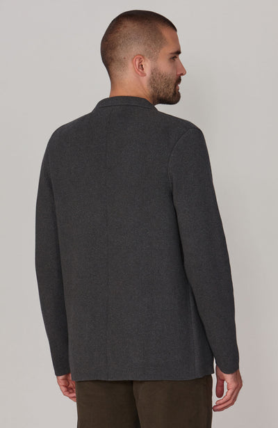 grey mens knitted cotton blazer