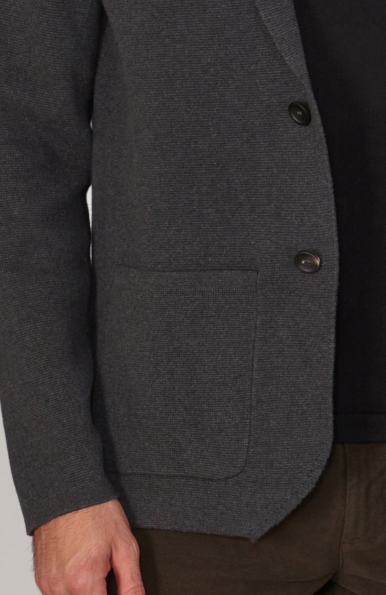 grey mens knitted cotton blazer