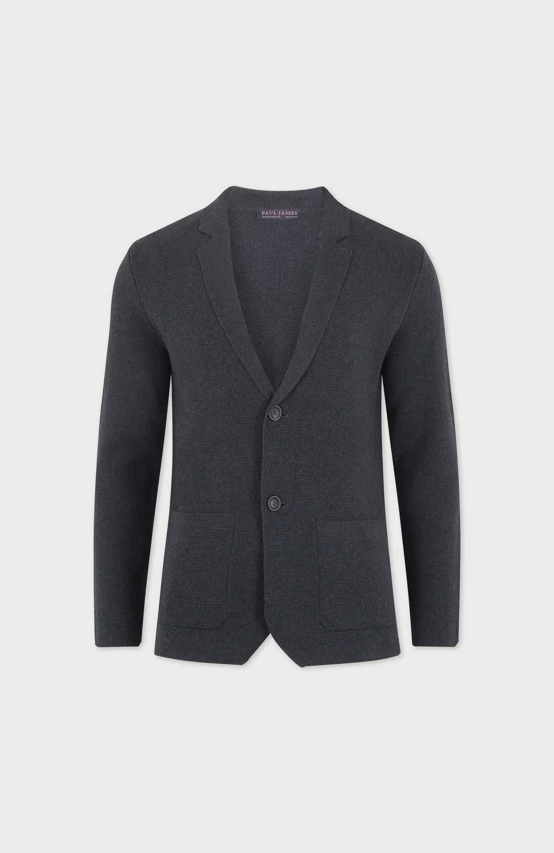 grey mens knitted cotton blazer by paul james