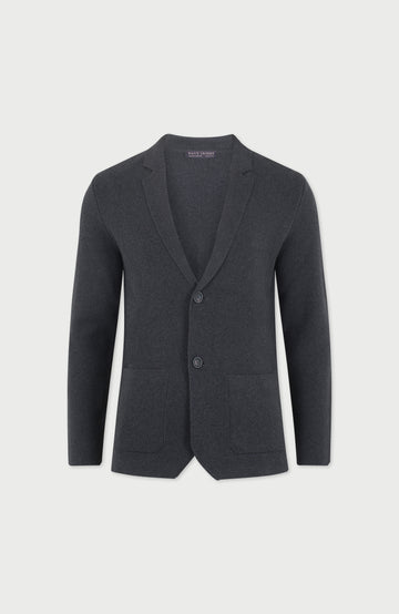 grey mens knitted cotton blazer by paul james