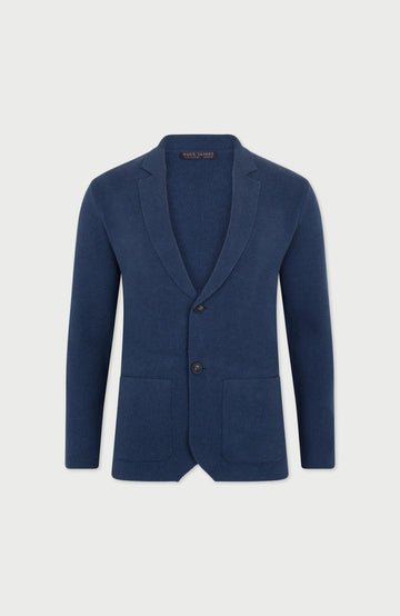 blue mens cotton blazer by paul james
