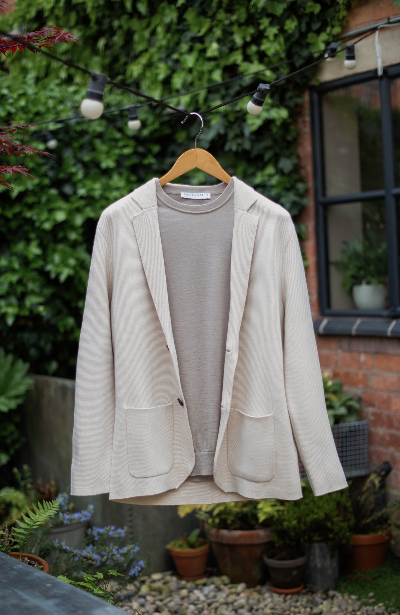 mens ecru unstructured blazer