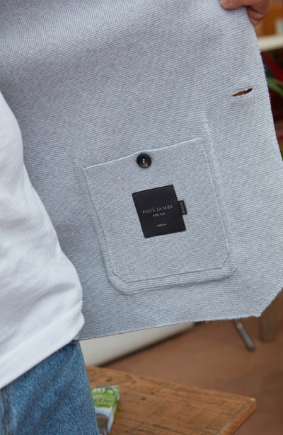 Mens Midweight Cotton Deconstructed Knitted Blazer