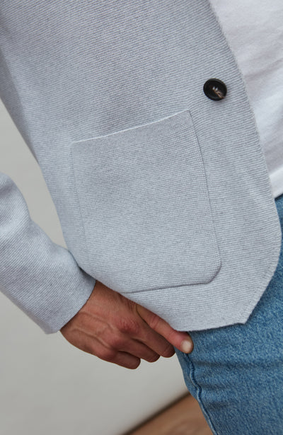 Mens Midweight Cotton Deconstructed Knitted Blazer