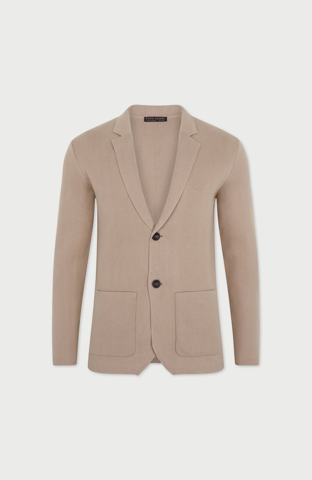 beige mens knitted cotton blazer by paul james