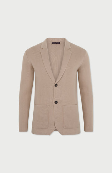 beige mens knitted cotton blazer by paul james
