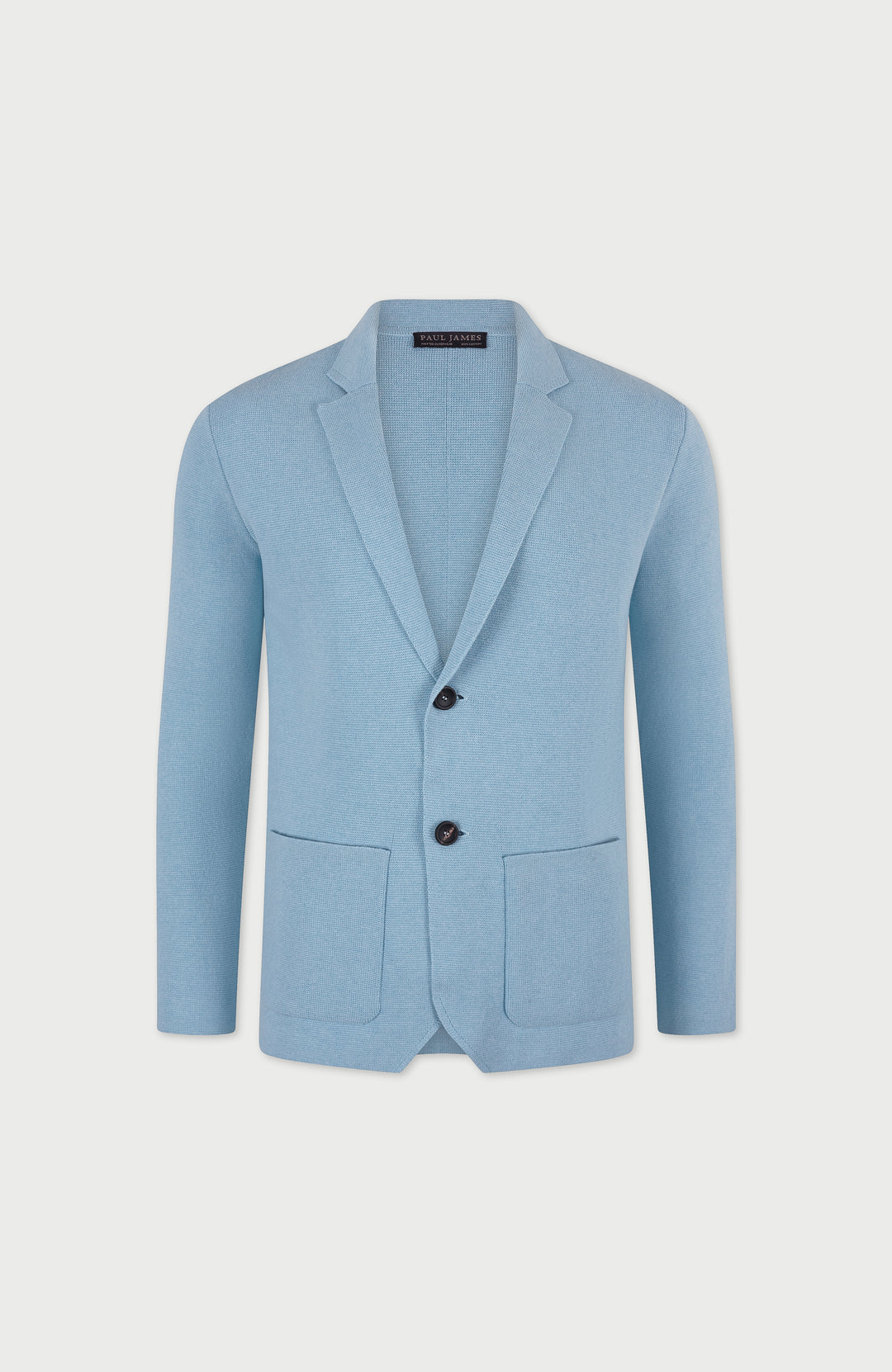 blue beige mens knitted cotton blazer by paul james