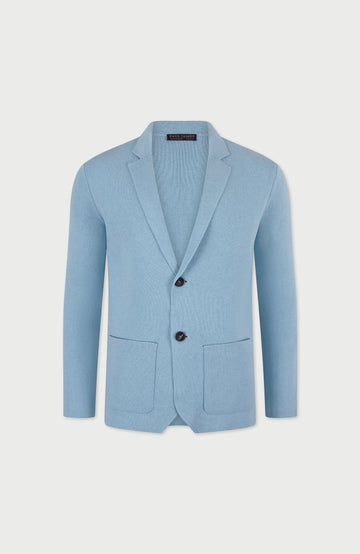 blue beige mens knitted cotton blazer by paul james