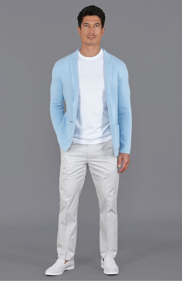 blue mens knitted summer blazer