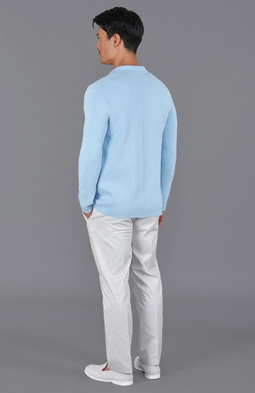 blue mens knitted summer blazer