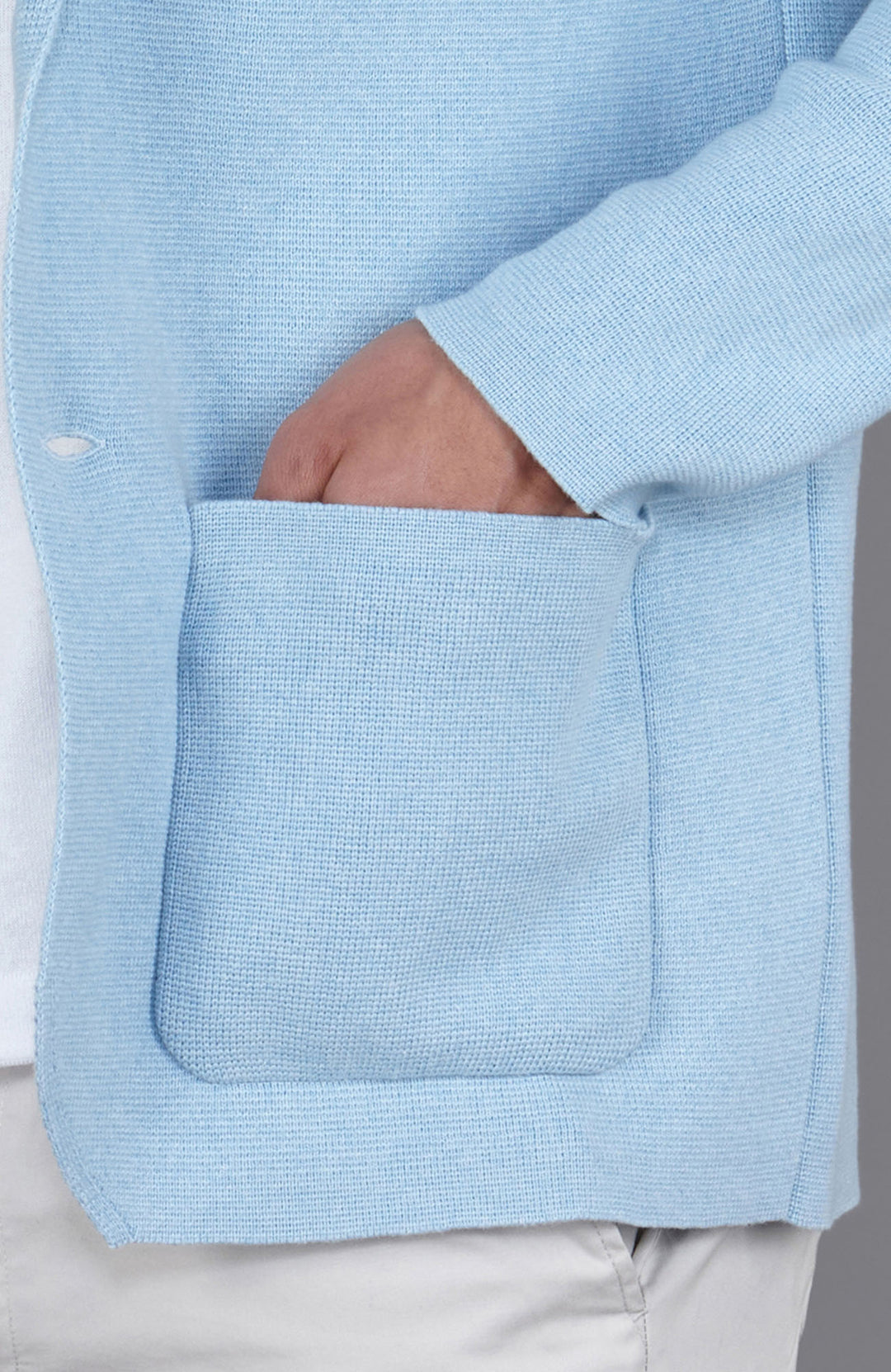 blue mens knitted summer blazer